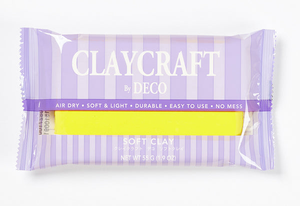 CLAYCRAFT™ by DECO® Soft Clay comes in 6 vibrant colors. A unique non-toxic clay that is lightweight, smooth, and pliable. CLAYCRAFT™ by DECO® Soft Clay will air dry to a firm consistency in 24 hours. No baking required.