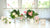 Tropical clay flower arrangements with pink and cream King Protea, Medinilla, banana flowers, and green foliage beside leaf-stenciled framed canvases.
