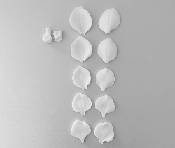 Vanda Orchid Petal Mold Complete Set - Silicone Mold  These Vanda petal molds have proven useful in all sizes of Vanda orchid petals with beautiful texture and detail. 